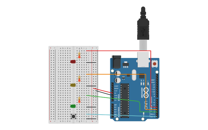 Circuit Design Traffic Light Tinkercad 5256