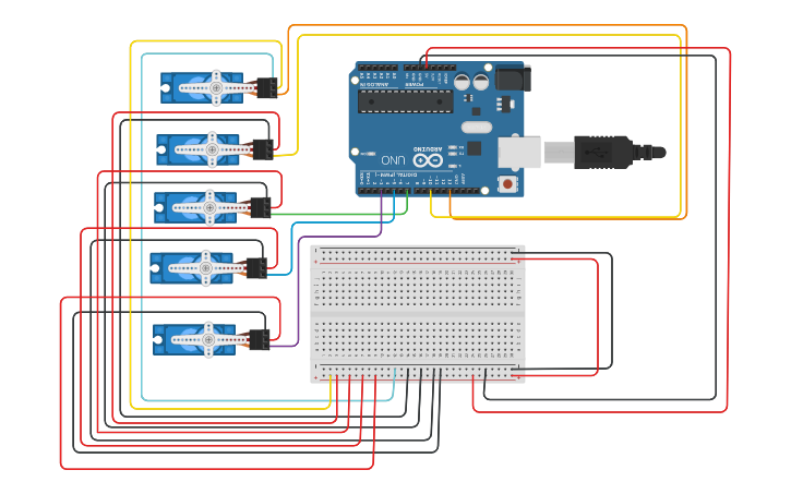Circuit design Servo Motor Rotation from 0 to 90 and back - Tinkercad