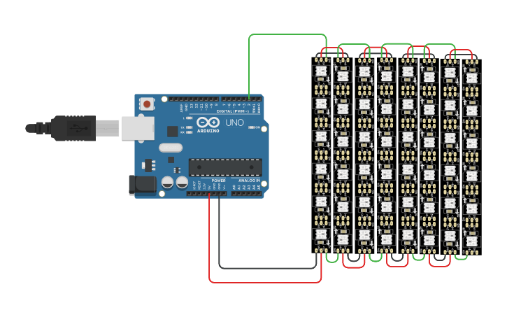 Circuit design Pantalla Led Neopixel RGB - Tinkercad