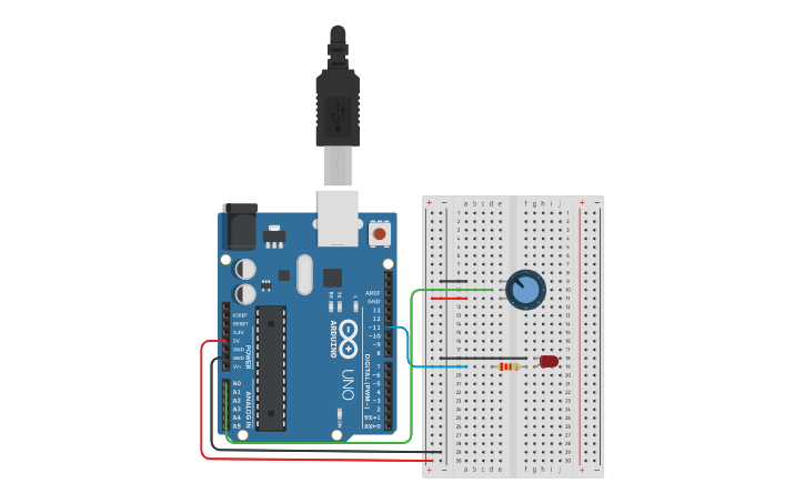 Circuit design Control de la luminosidad de un LED (funcin analogRead ...