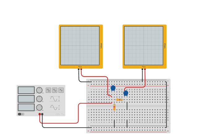 Circuit Design Filtro Pasa Banda Tinkercad