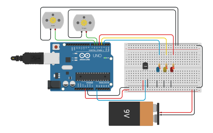 Circuit design SENSOR TEMPERATURA | Tinkercad