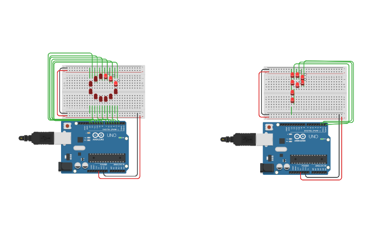 Circuit design Pranjal Gupta Blinking LEDs pattern 2CO19 | Tinkercad