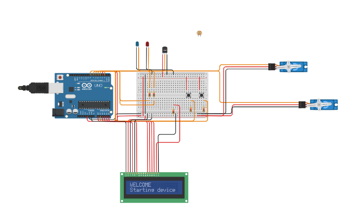 Circuit design arduino of window - Tinkercad