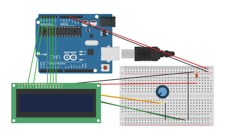 Circuit design arduino lcd - Tinkercad