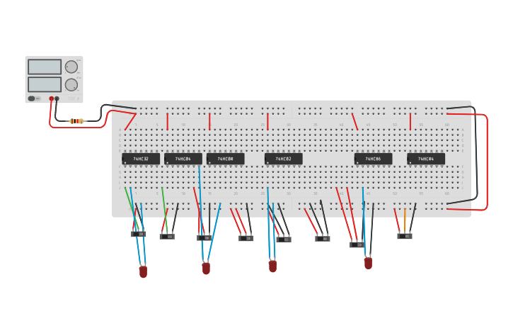Circuit design 2)OR , NOT, NAND , NOR , XOR , XNOR Gate: - Tinkercad image.