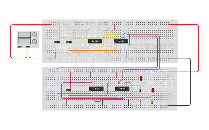 Circuit design FULL ADDER USING NAND GATE - Tinkercad