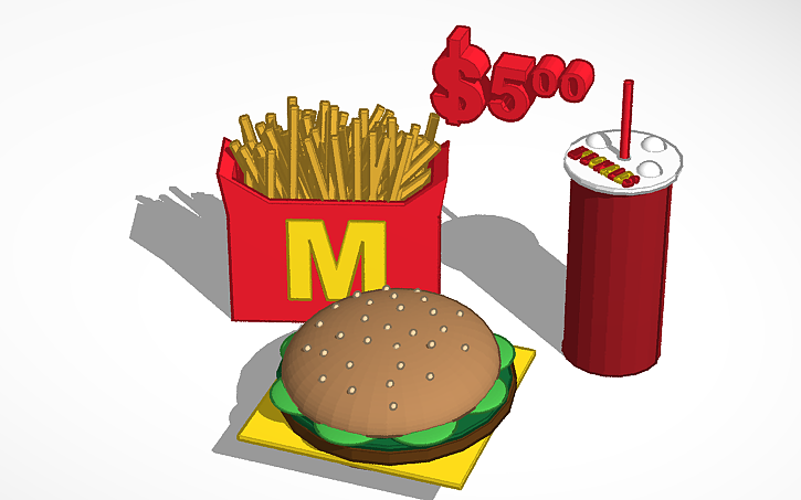 3D design McDonalds Value Meal | Tinkercad