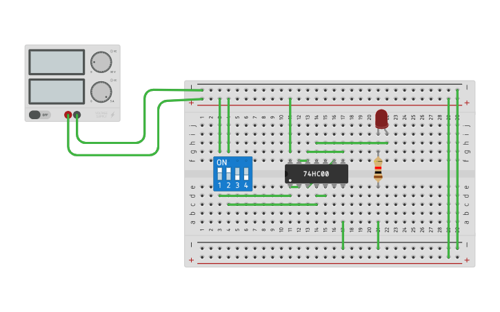 Circuit design NOR using NAND Gate - Tinkercad