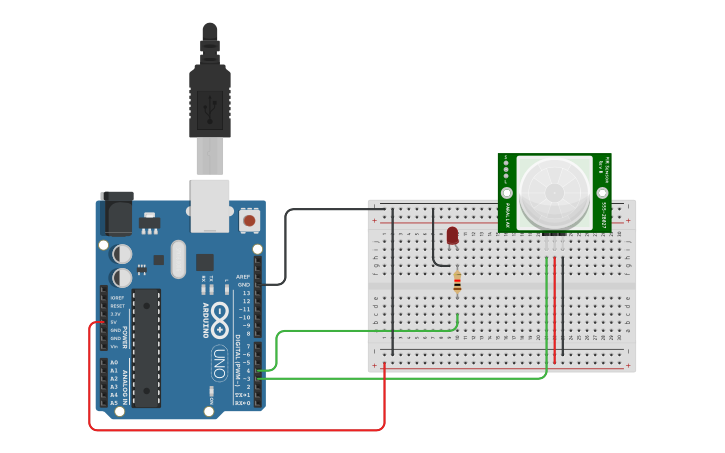 Circuit design Bartolo_PIR Motion Sensor | Tinkercad