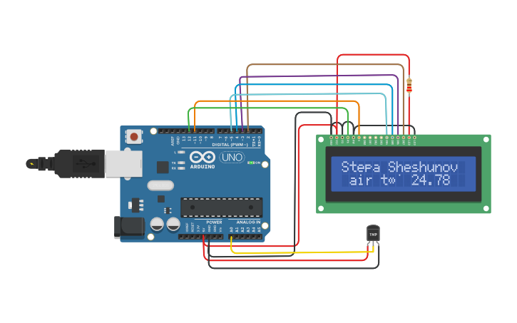 Circuit design Arduino LCD - Tinkercad