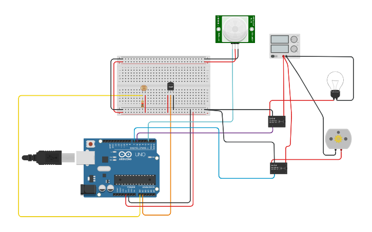 Circuit design 19302E0029_Home Automation-II_IOT Mini Project - Tinkercad