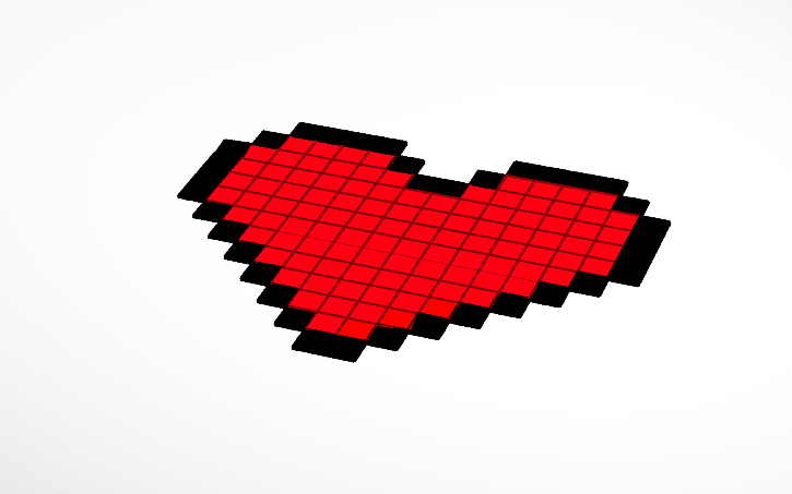 3D design Pixel Kalp - Tinkercad