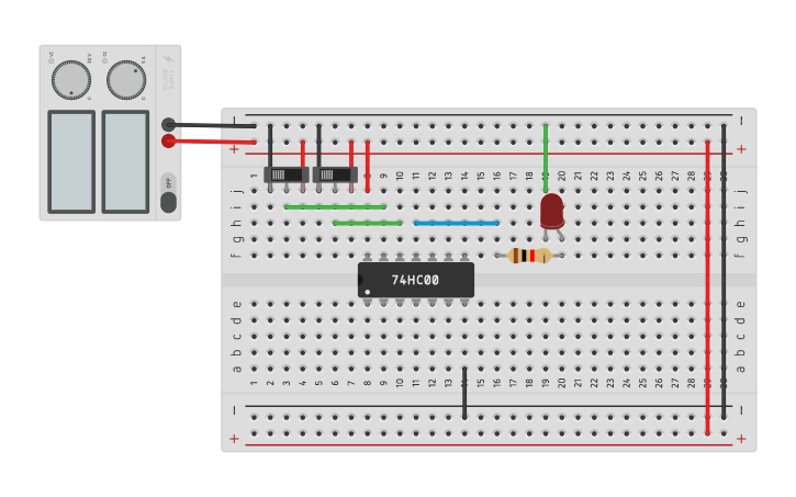 Circuit design NAND gate - Tinkercad