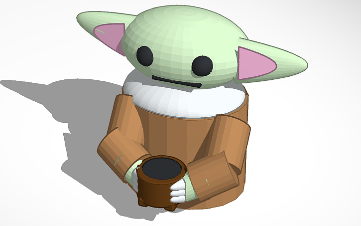 3D design Baby Yoda Tinkercad