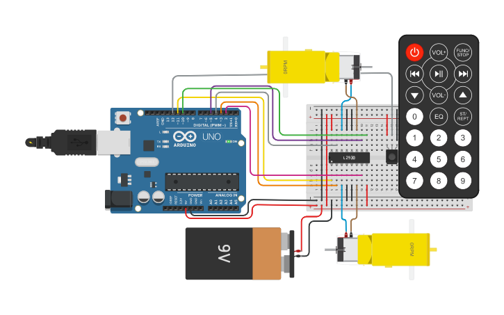 Circuit design 2DC IR | Tinkercad