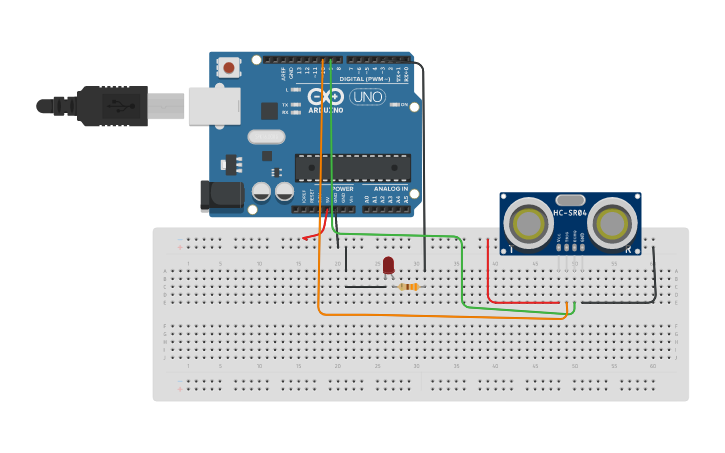 Circuit design utilización de sensor en arduino - Tinkercad