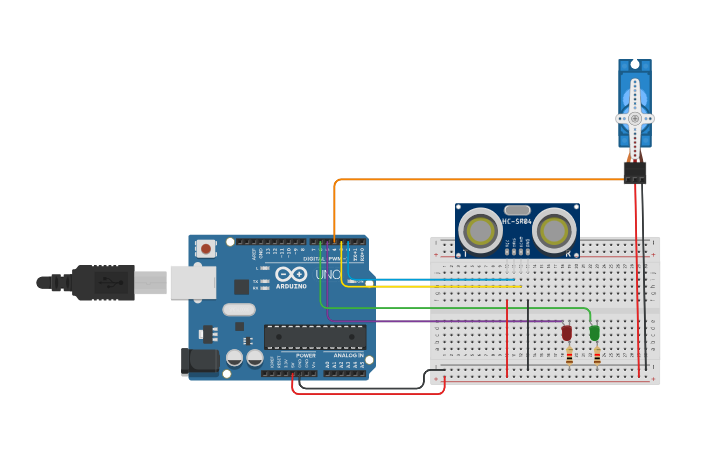 Circuit design Circuito Sensor Ultra Sonido - Tinkercad