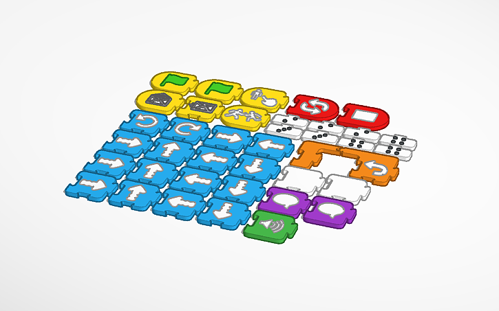 Scratch Jr. Block Guide 3D design Blocks for Scratch Jr Tactile - complete set 23.02.05 - Tinkercad