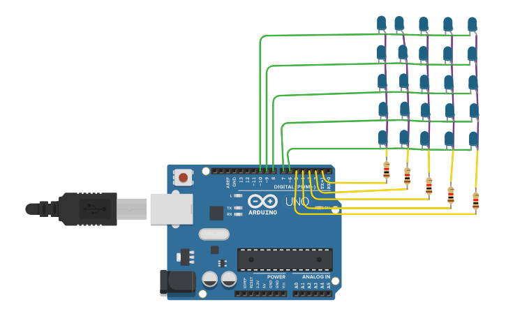 Circuit Design Led Matrix Tinkercad 3075