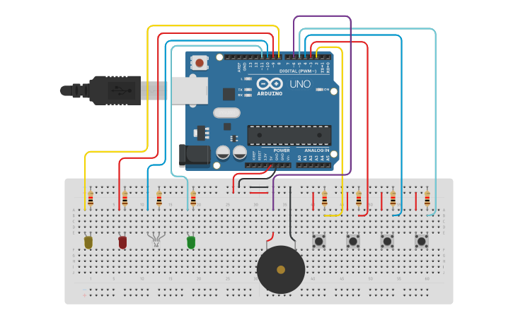 Circuit design (12) Jogo da memória - Genius - Tinkercad