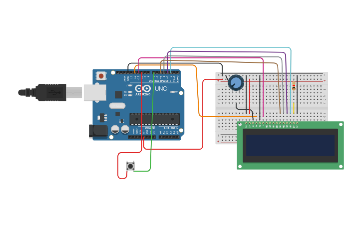 Circuit design Pantalla LCD - Tinkercad