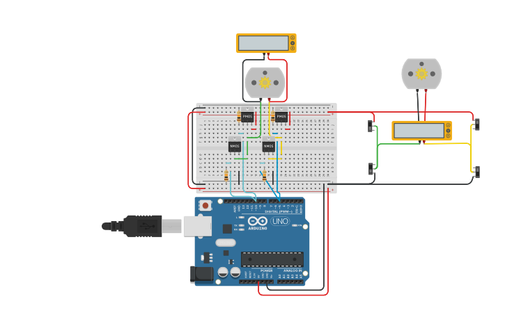 Circuit design H-Brücke - Tinkercad