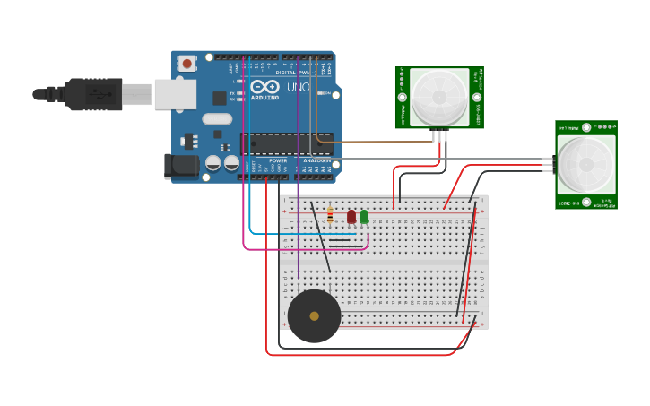 Circuit design SENSOR PIR - Tinkercad