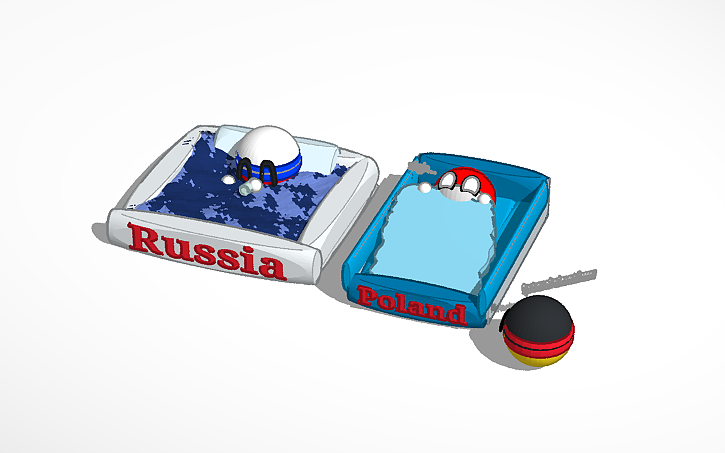 3D design russia and polandball are going sleep | Tinkercad