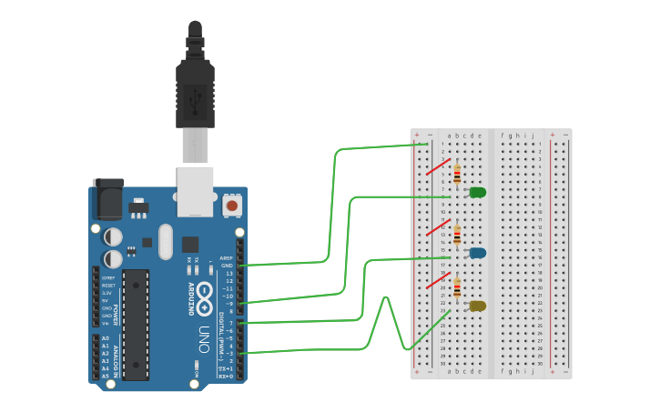 Circuit design Blinking Light - Tinkercad