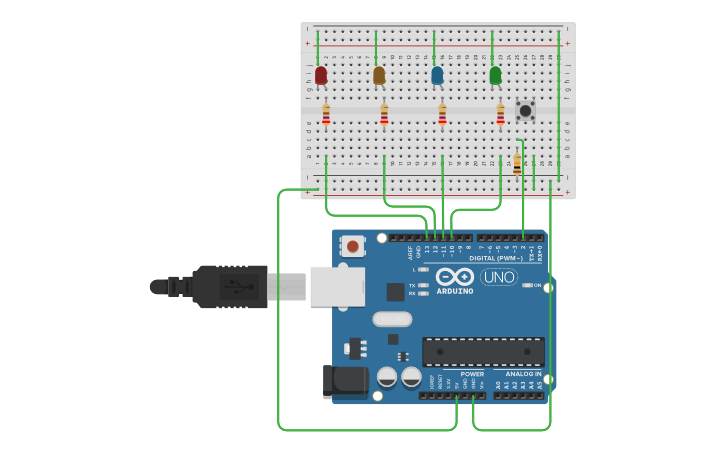 Circuit design Switch a 4 vie Arduino - Tinkercad