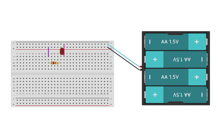 Circuit design Protoboard - Tinkercad