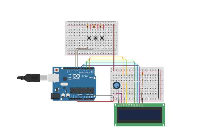 Circuit design # AULA 3 - Contagem de pessoas (covid-19) - Tinkercad