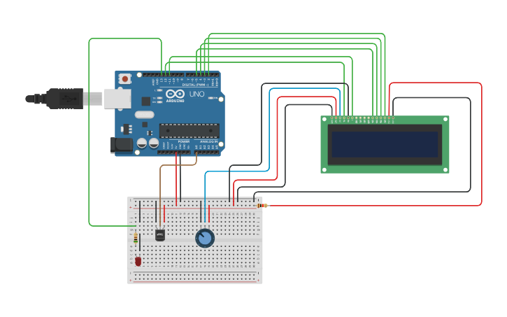 Circuit design Temperature Sensor - Tinkercad