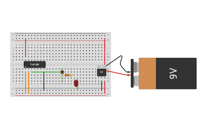 Circuit design AND Gate Basic design - Tinkercad