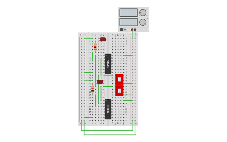 Circuit design Half Adder | Tinkercad