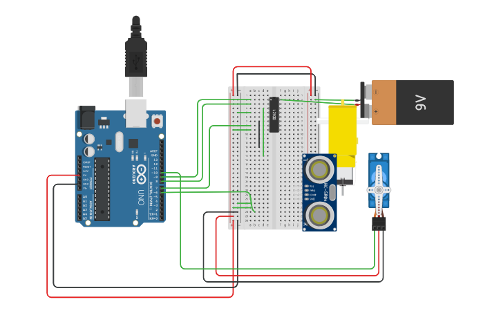 Circuit design Robot Circuit - Tinkercad