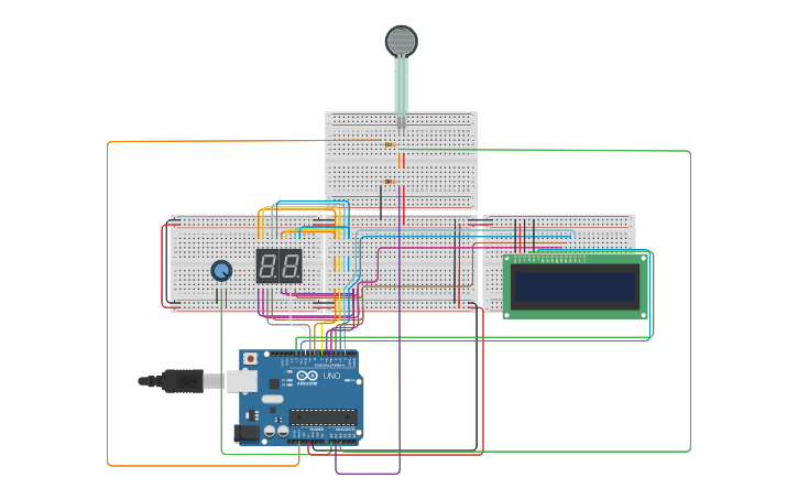 Circuit design Module weight sensor - Tinkercad