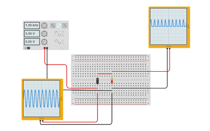 Circuit design Half Wave Rectifier | Tinkercad