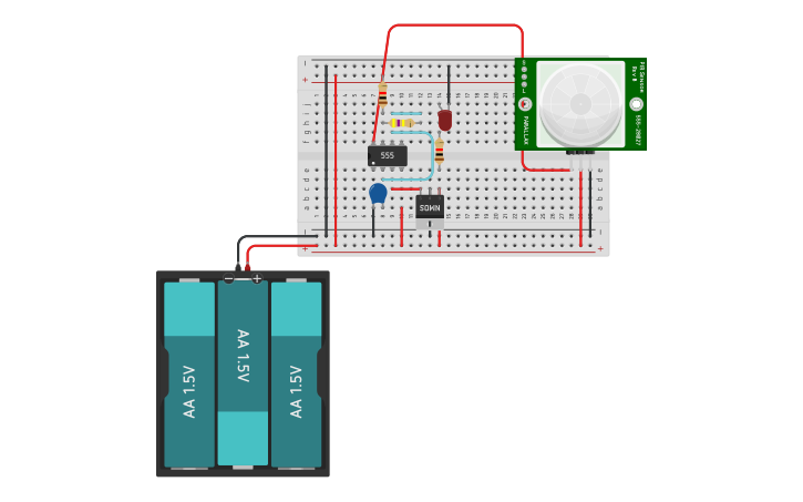 Circuit design Motion Sensor Light - Tinkercad