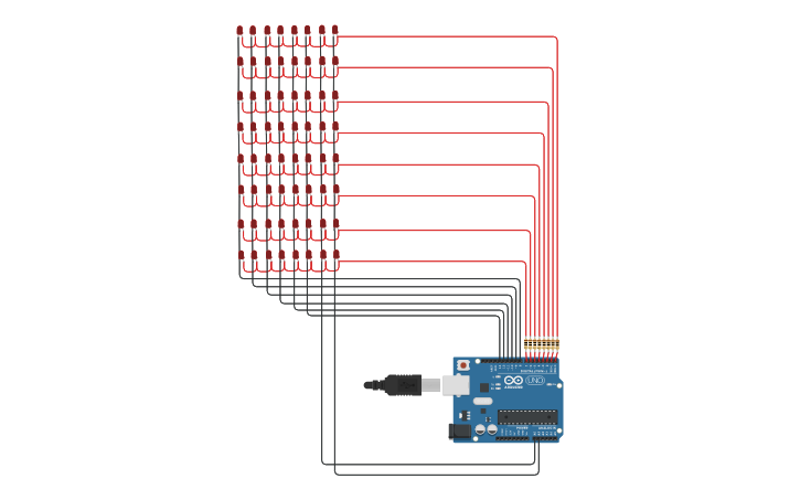 Circuit design LED matrix - Tinkercad