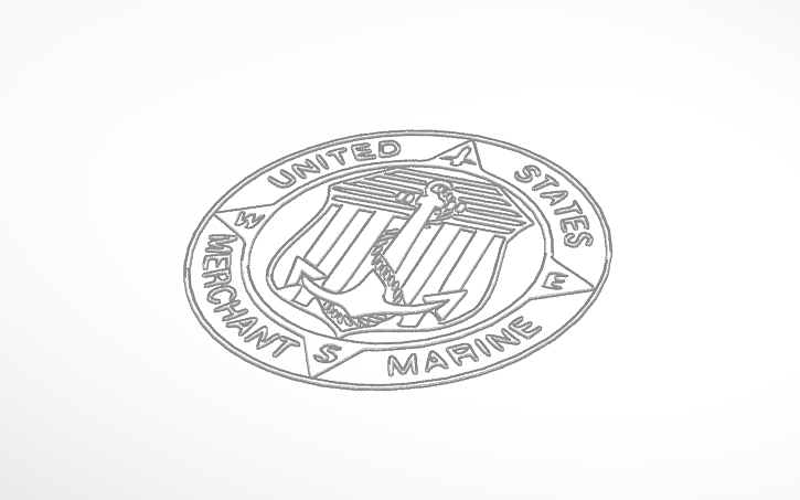 3D design Merchant Marine Logo | Tinkercad