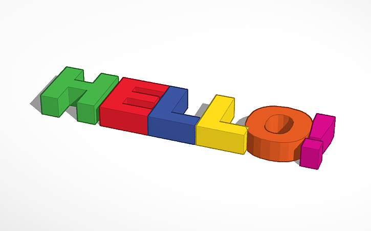 3D design HELLO! | Tinkercad