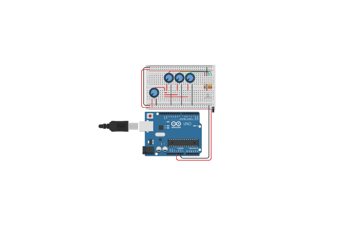 Circuit design Controlador de LED RGB | Tinkercad