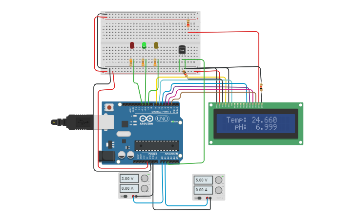 Circuit design medidor de pH - Tinkercad