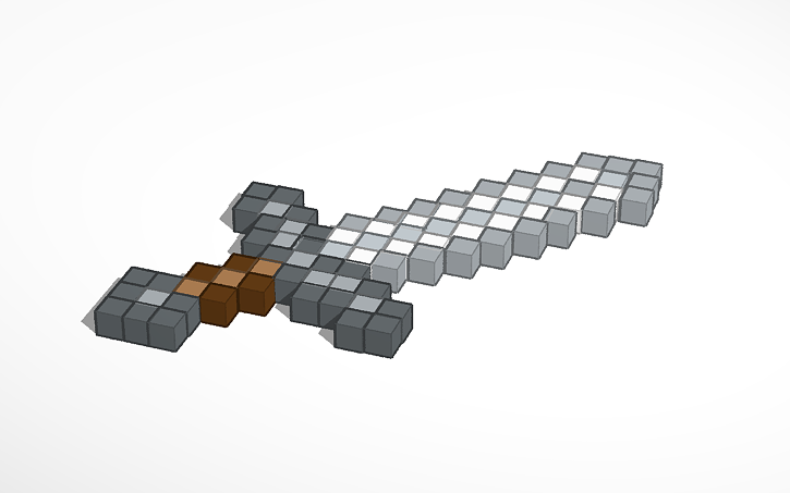 Minecraft Detailed Sword Design 3D design Minecraft Sword | Tinkercad