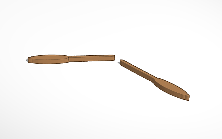 Oars Cad 3D design Boat Oars - Tinkercad