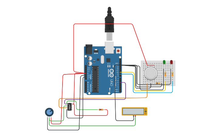 Circuit design sensor de gas :/ | Tinkercad
