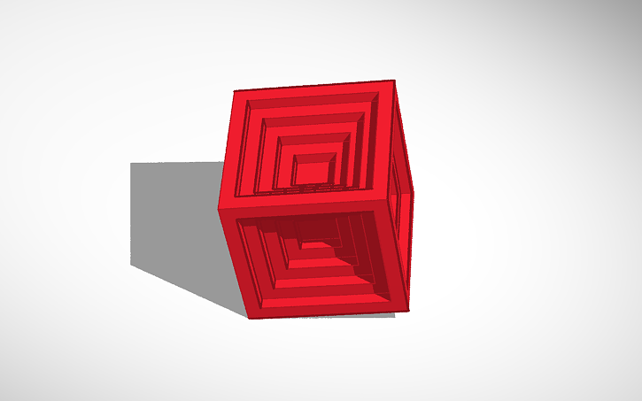 3D design stepped cube - Tinkercad