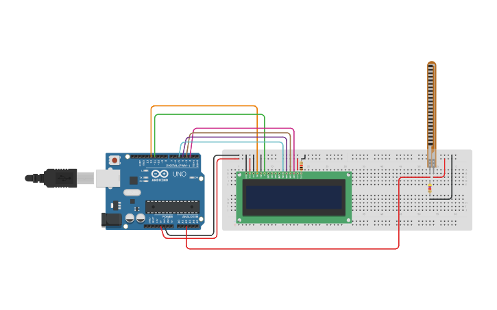 Circuit design FLEX SENSOR - Tinkercad